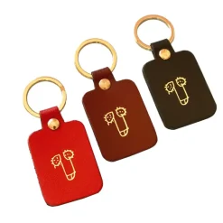 Porte-clés Zizi En Cuir Marron