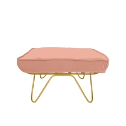 Pouf Croisette En Velours - Rose