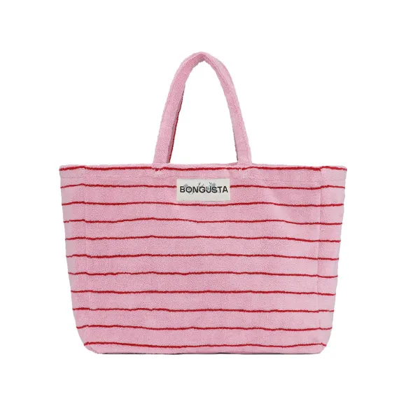 Sac Weekend A Rayures - Baby Pink & Ski Patrol Red