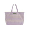 Sac Weekend A Rayures - Lilac & Neon Yellow