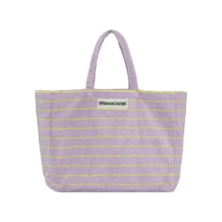 Sac Weekend A Rayures - Lilac & Neon Yellow