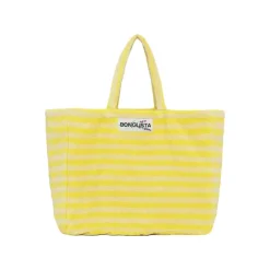 Sac Weekend A Rayures - Pristine & Neon Yellow