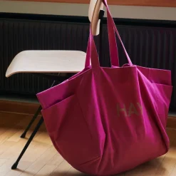 Sac Weekend En Coton Recycle - Fuchsia