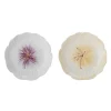 Set De 2 Assiettes Mimosa En Gres - O 21 X 3,5 Cm - Violet & Creme