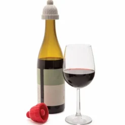 Set De 2 Bouchons Beanie Rouge & Gris