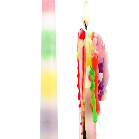 Set De 2 Bougies Arc-En-Ciel Coulantes