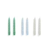 Set De 6 Bougies Twist - Vert/Bleu/Gris