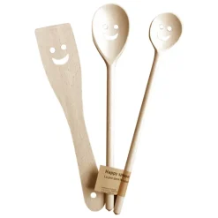 Set De 3 Couverts Happy Spoon - Cuilleres Et Spatule Bois