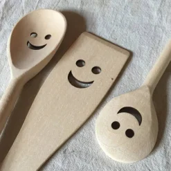 Set De 3 Couverts Happy Spoon - Cuilleres Et Spatule Bois
