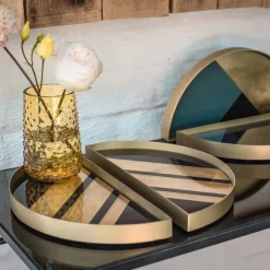 Set De 2 Mini Plateaux Geometriques Chevron