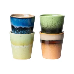 Set De 4 Mugs Ristretto Calypso 70'S En Ceramique