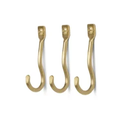 Set De 3 Pateres Curvature Laiton