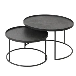 Set De 2 Tables Basses Pour Plateaux Ronds - O 62 Cm & O 49 Cm