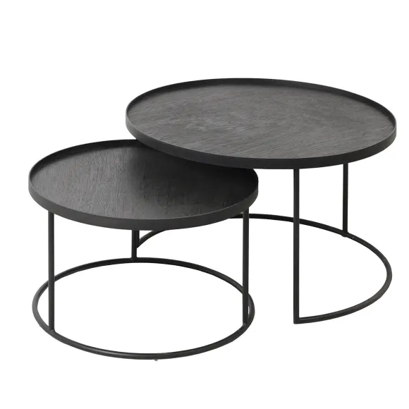 Set De 2 Tables Basses Pour Plateaux Ronds - O 62 Cm & O 49 Cm