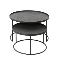 Set De 2 Tables Basses Pour Plateaux Ronds - O 62 Cm & O 49 Cm