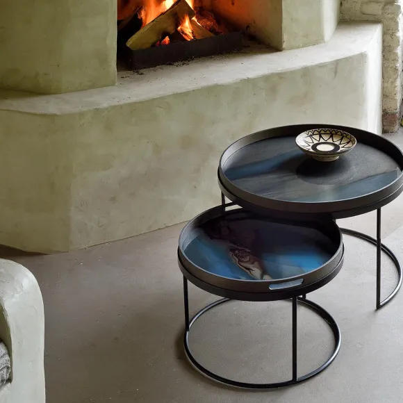 Set De 2 Tables Basses Pour Plateaux Ronds - O 62 Cm & O 49 Cm