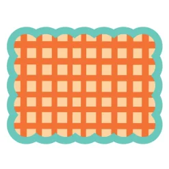 Set De Table Biscotti A Carreaux - 38 Cm X 48 Cm -Rouge & Bleu