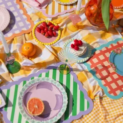 Set De Table Biscotti A Carreaux - 38 Cm X 48 Cm -Rouge & Bleu