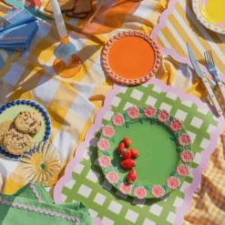 Set De Table Biscotti A Carreaux - 38 Cm X 48 Cm -Kaki & Rose