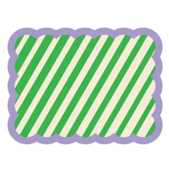 Set De Table Biscotti A Rayures - 38 Cm X 48 Cm - Vert & Violet