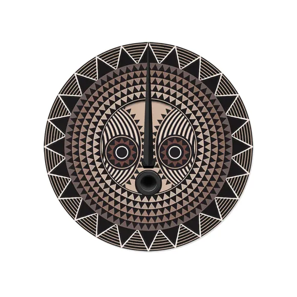 Set De Table Rond Masque Africain Maswa En Vinyle - O 38 Cm
