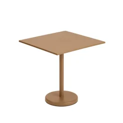 Table A Cafe Linear Steel Burnt Orange - 70 X 70 X H 73 Cm
