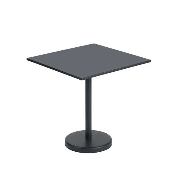Table A Cafe Linear Steel Black - 70 X 70 X H 73 Cm