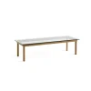 Table Basse Kofi Chene Massif & Verre Clair - L 140 X L 50 X H 36 Cm