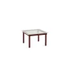 Table Basse Kofi Chene Massif Rouge Grange & Verre Roseau Transparent - L 60 X L 60 X H 36 Cm