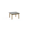 Table Basse Kofi Chene Massif & Verre Teinte Gris - L 60 X L 60 X H 36 Cm