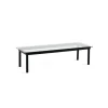 Table Basse Kofi Chene Massif Noir & Verre Clair - L 140 X L 50 X H 36 Cm