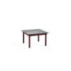 Table Basse Kofi Chene Massif Rouge Grange & Verre Teinte Gris - L 60 X L 60 X H 36 Cm