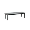 Table Basse Kofi Chene Massif Noir & Verre Teinte Gris - L 140 X L 50 X H 36 Cm