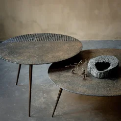 Table Basse Luna - Lava Linear - Whisky - O 80 X H 35 Cm