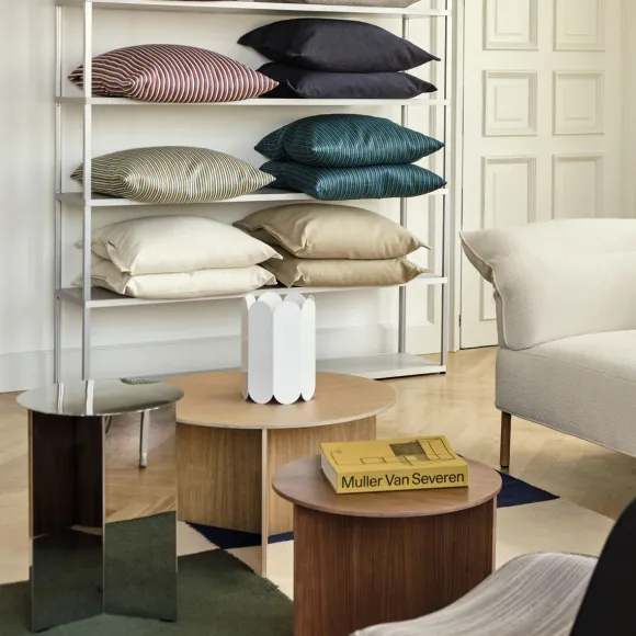 Table Basse Slit Ronde En Noyer - O 45 X H 35,5 Cm