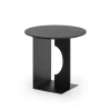Table D'Appoint Arc En Teck Noir Verni - O 50 Cm