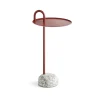 Table D'Appoint Bowler En Acier Et Granit - Rouge