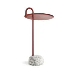 Table D'Appoint Bowler En Acier Et Granit - Rouge