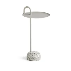 Table D'Appoint Bowler En Acier Et Granit - Beige