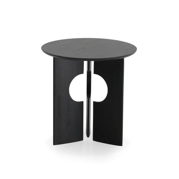 Table D'Appoint Cove En Teck Noir Verni - O 50 Cm