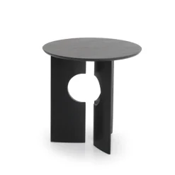 Table D'Appoint Cove En Teck Noir Verni - O 50 Cm