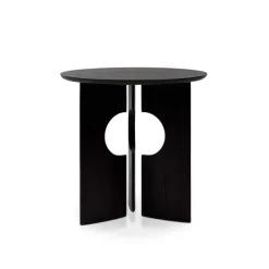 Table D'Appoint Cove En Teck Noir Verni - O 50 Cm