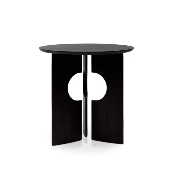 Table D'Appoint Cove En Teck Noir Verni - O 50 Cm