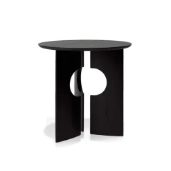 Table D'Appoint Cove En Teck Noir Verni - O 50 Cm