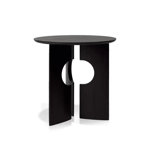 Table D'Appoint Cove En Teck Noir Verni - O 50 Cm