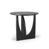 Table D'Appoint Geometric En Chene Noir Verni - O 51 X H 50 Cm