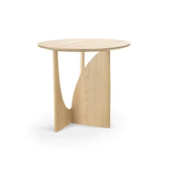 Table D'Appoint Geometric Chene Verni - O 51 X H 50 Cm