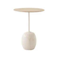 Table D'Appoint Lato Ln8 Chene / Marbre Crema Diva - O 40 Cm