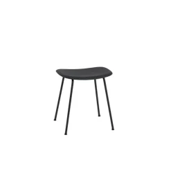 Tabouret Fiber Tube Noir + Assise Noir