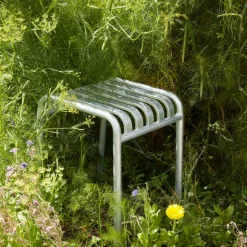 Tabouret Palissade En Acier Poudre - Gris Ciel